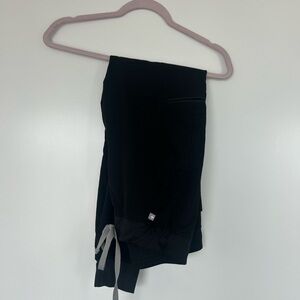 Black Jogger Pants with Gray Drawstring